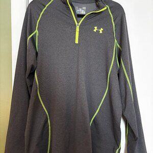Men's Under Armour ColdGear Grey Quarter Zip L EUC
